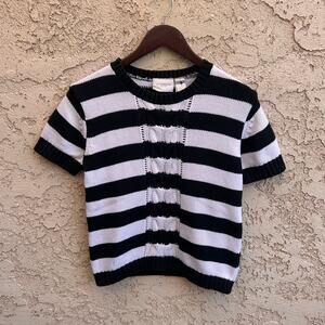 Liz Claiborne Black and White Striped Sweater